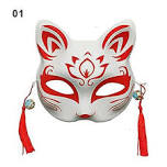 Anime Fox Mask Cosplay Costume Party Prop Hand-painted Japanese Half Face Cat Mask Masquerade Festival Ball Kabuki Kitsune Masks