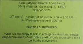 First Lutheran Church Food Pantry