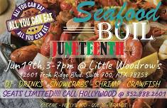 All you can eat Seafood Boil at Lil Woodrows