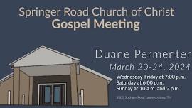 Gospel Meeting with Duane Permenter