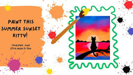 Summer Sunset Kitty Canvas Painting Class