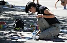 Peninsula College sidewalk chalk art