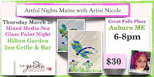 Paint Night-Sea Glass Mixed Media at Hilton Garden Inn Grille & Bar, Auburn