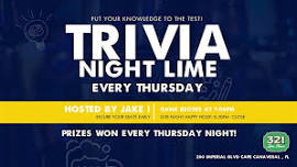 Trivia Thursdays at the 321 Lime House!  Prizes won every night!