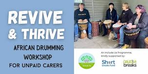 FREE African Drumming Workshop for unpaid carers (caring for an adult)