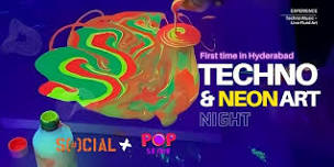 Techno Music + Neon Art Live