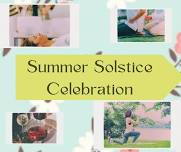 summer solstice celebration, a yoga, sound healing, wine tasting and all the fun event