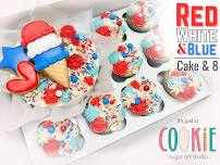 Red, White and Blue Cake and 8