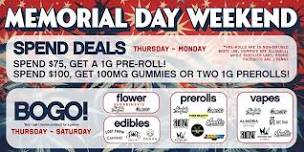 EMBARC INDIO CANNABIS DISPENSARY - 5 DAY MEMORIAL WEEKEND SALE