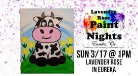 Cow Paint Party ALL AGES at Lavender Rose in Eureka