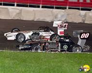 Burke's Do It Best Home Centers Supermodified Twin 40's Round 1 Plus SBS and 350 Supers - FIREWORKS!