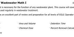 Training: Wastewater Math 1 @ SHVUA