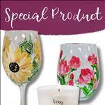 Floral Wine Glass Set & Candle! - 2X Points too!