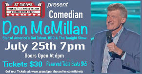 Comedian Don McMillan at the St. Marys Theater