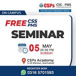 Join us for free On Campus CSS-PMS Guidance Seminar!