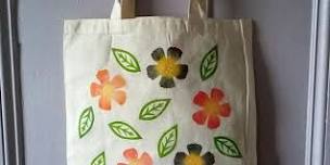 Lino Printed Cotton Tote Bag Craft Workshop