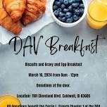 Caldwell DAV Carrie L. French Chapter One Breakfast Eggs & Biscuits and Gravy