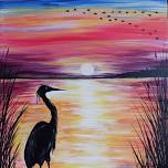 Paint Nite: Wading Heron, Waning Summer