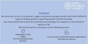 John Holland  Supplier Opportunities - Regional Information Sessions