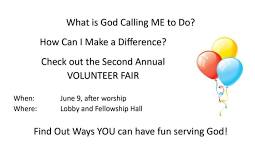 VOLUNTEER FAIR at Shepherd of the Hills