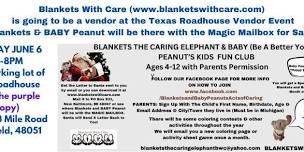 Blankets With Care has a booth at the Texas Roadhouse Chesterfield Vendor Event