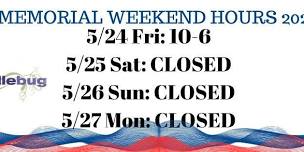 memorial weekend hours