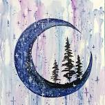 Crescent Pines Watercolor Drip Painting! Just $38!