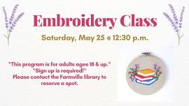 Farmville Embroidery Class