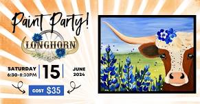 Sip & Paint Class- Longhorn with Bluebonnets or Sunflowers