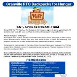 Granville PTO Backpacks for Hunger Food Drive