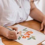 Watercolors + Flowers = A beautiful FUN Class