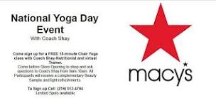 National Yoga Day Event with Highland Grove Macy's and Coach Shay