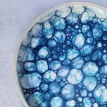 Pottery Glazing With Bubbles And Watercolor