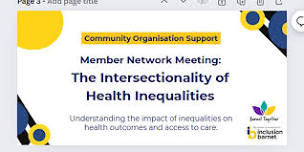 Community Organisation Support Member Network Meeting: Health Inequalities