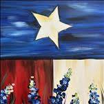 *CANVAS or WOOD BOARD* Texas Flag & Bluebonnets