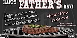 Father's Day at Craft'd Yorkville - Free Steak for Dads with an Entrée Purchase