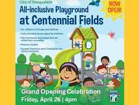 Centennials Fields Park All-inclusive Playground Grand Opening