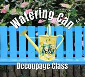 Watering Can Decoupage Art Class