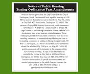 Public Hearing – Zoning Ordinance Amendments