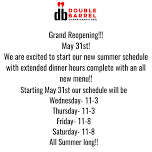 Grand Reopening- Summer Schedule & Dinner Service!