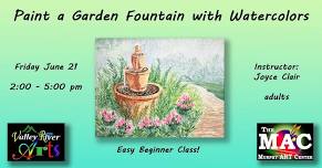 Paint a Garden Fountain with Watercolors