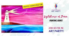 Art Party 0604 – Lighthouse at Dawn – Art Party Studio, Charlottetown