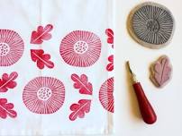 DIY Block Printed Tea Towels