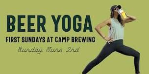 Beer yoga at CAMP Brewing