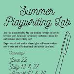 Summer Playwriting Lab — Wellfleet Public Library