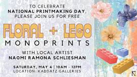 Floral and lego mono printing