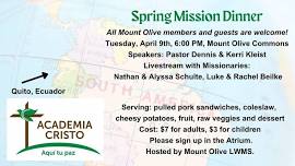 LWMS Spring Mission Dinner