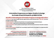 Orientation Programme on Higher Studies in Design  for Grade XI and XII Students @ BRDS PATNA