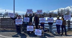 Protest Yellowstone Bear World in Wellsville, UT