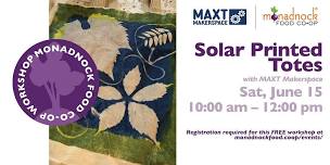 Solar Printed Totes Workshop